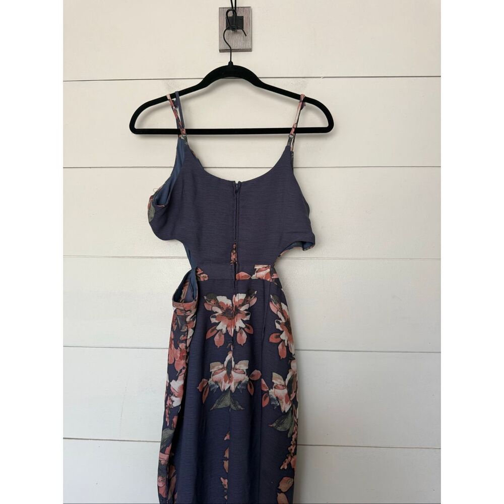 Charlotte Russe Women’s Large Purple Floral Cut Out Dress Maxi - Picture 5 of 7